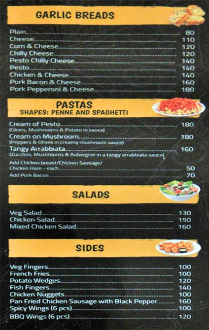 Zomibi Pizza menu