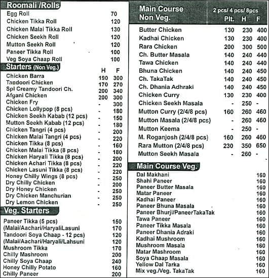 Kabab Hut Menu, Menu for Kabab Hut, South City 2, Gurgaon Zomato