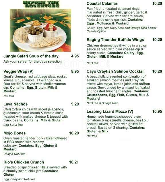 Rainforest Cafe Menu, Menu for Rainforest Cafe, Soho, London Zomato UK