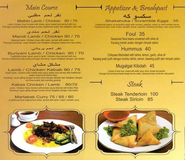 Zam Zam Menu Menu For Zam Zam Kemang Jakarta