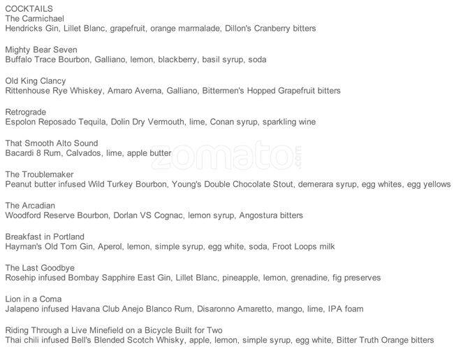 Menu de Linwood Essentials