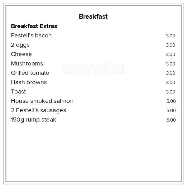 Crusoe's Cafe menu