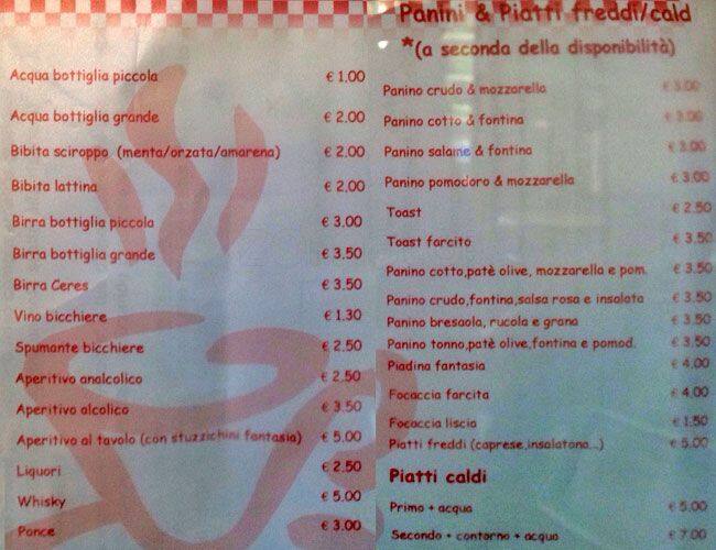 Menu di L'Angolo del Ritrovo 