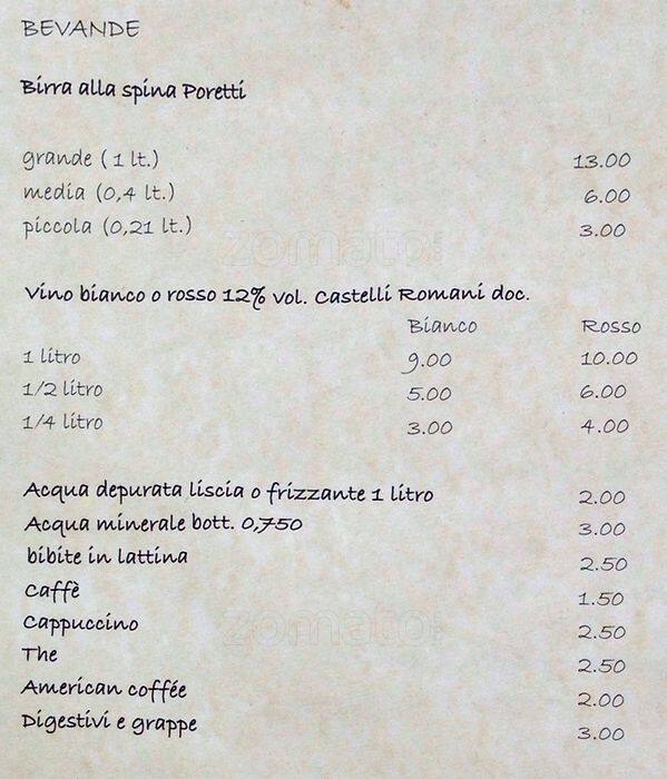 Menu di Arancio D'Oro 