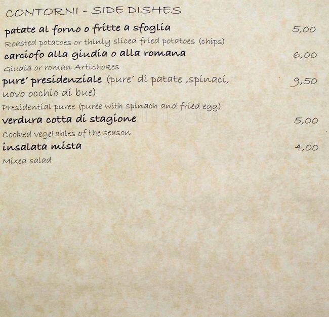 Menu di Arancio D'Oro 
