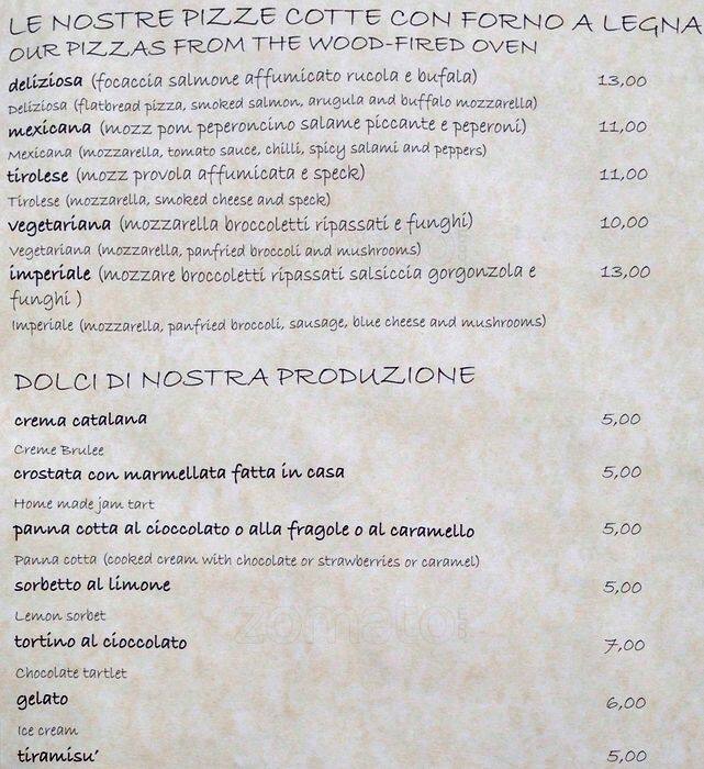 Menu di Arancio D'Oro 