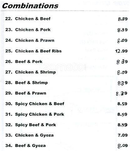 Menu at Bento Teriyaki restaurant, Bothell