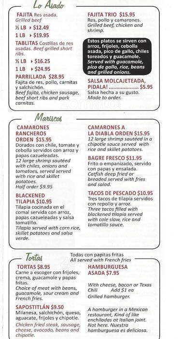 Las Ranitas меню