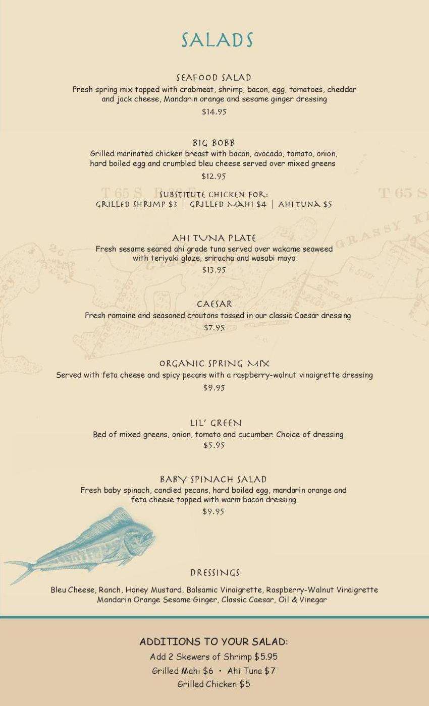 Menu at Island Grill restaurant, Islamorada, Overseas Hwy