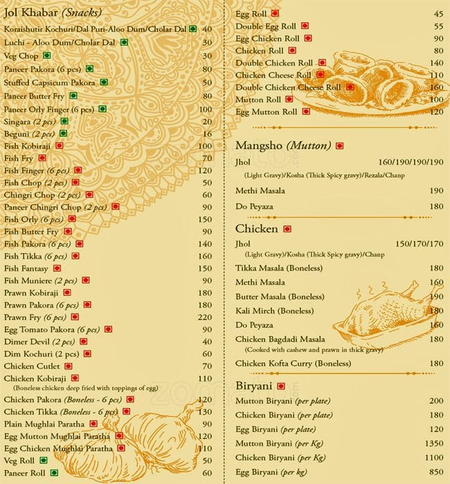 Flavours of Calcutta Menu, Menu for Flavours of Calcutta, Kandivali ...