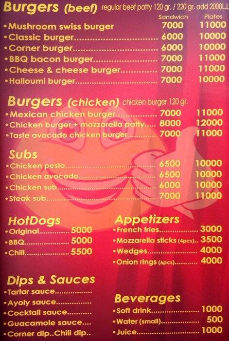 One Taste menu