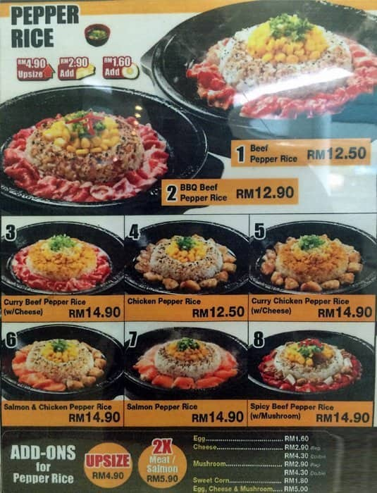 Pepper Lunch Express Menu, Menu for Pepper Lunch Express, Kuala Lumpur ...