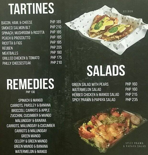 Menu at Agape, Pasig