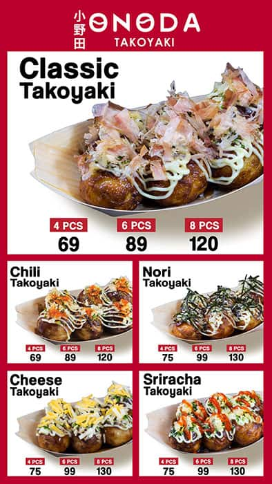 Onoda Takoyaki Menu, Menu for Onoda Takoyaki, Bonifacio Global City ...