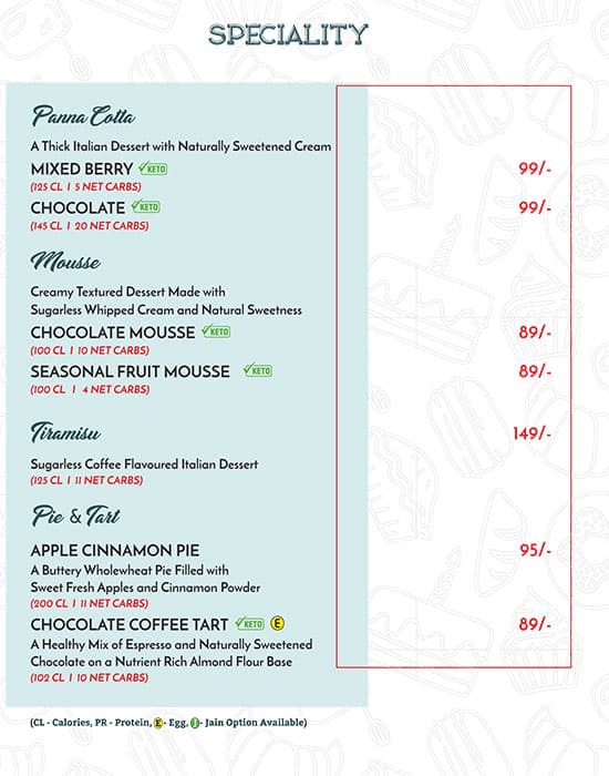 Menu at Sugarless Life Motera - Café & Pâtisserie, Ahmedabad