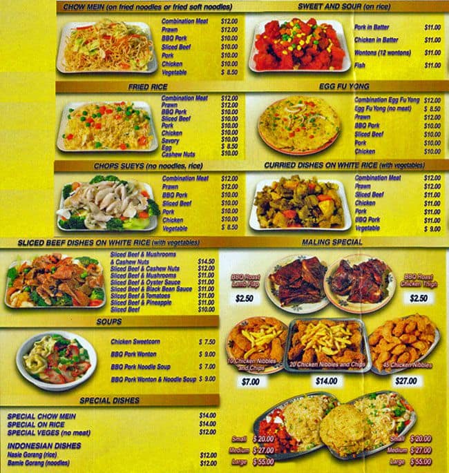 Maling Food Bar Menu, Menu for Maling Food Bar, Glendene, Auckland ...