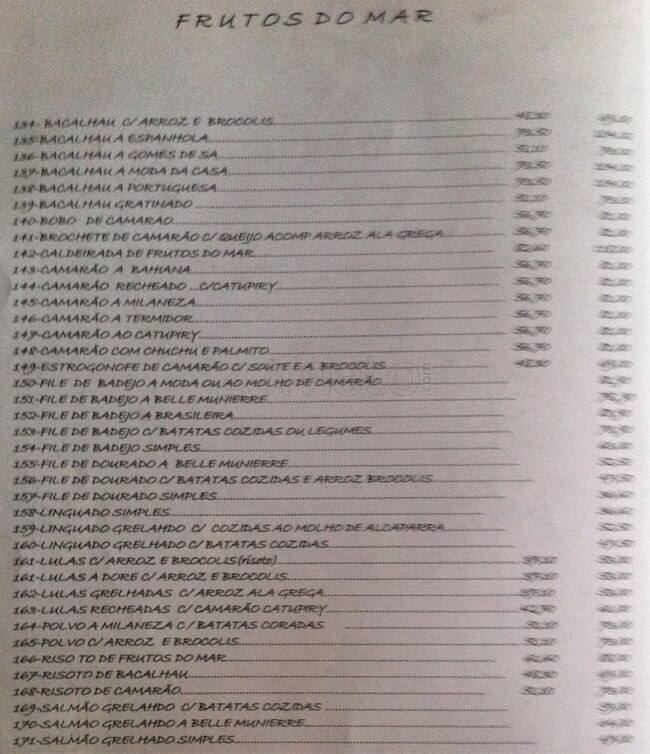 Galeto Castelo cardápio