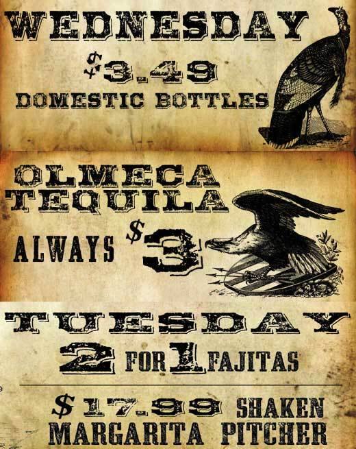 Tortilla Flats Menu, Menu for Tortilla Flats, KensingtonChinatown