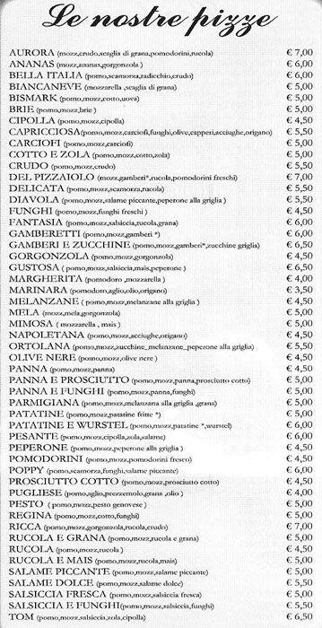 Menu di Aurora 