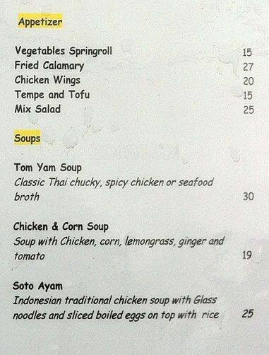 Carta de Warung Rumpi