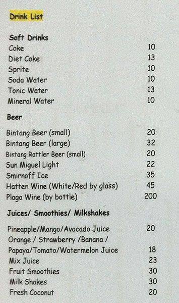 Carta de Warung Rumpi