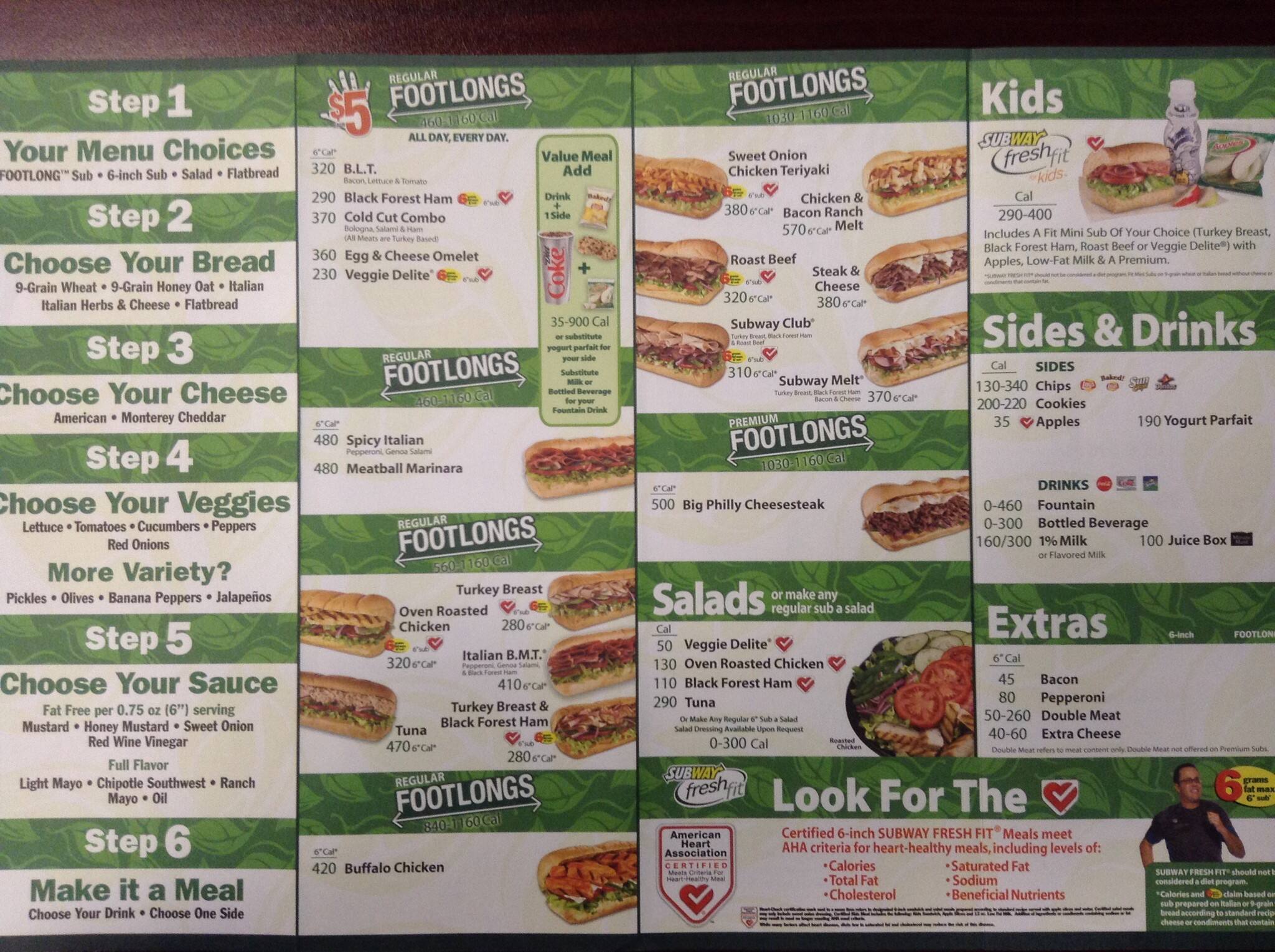 Carta de Subway