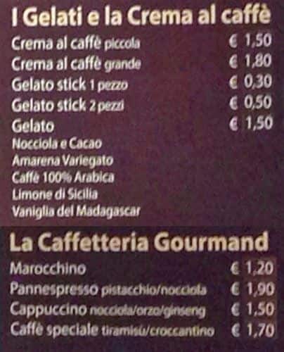 McCafè Speisekarte