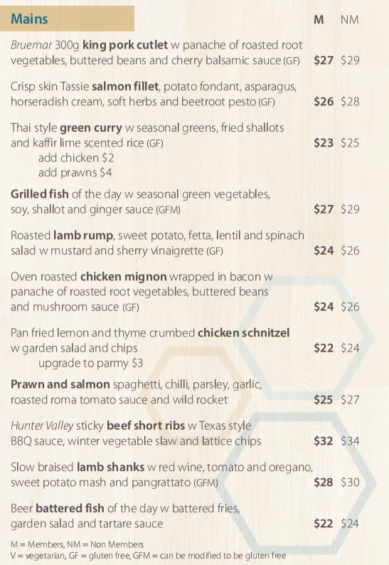 Menu At Nambour Rsl Club, Nambour