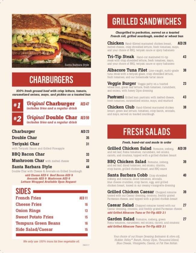 The Habit Burger Grill Menu Menu For The Habit Burger Grill University City Sharjah