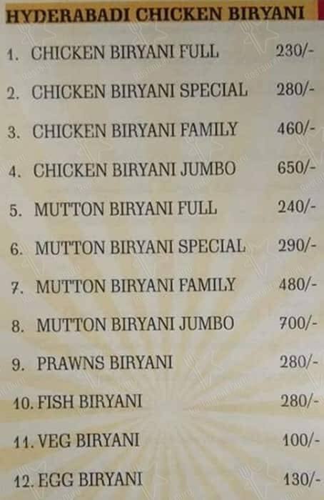 Menu Of Mehfile S Biryani Kukatpally Hyderabad Menu Of Mehfile S Biryani Kukatpally Hyderabad