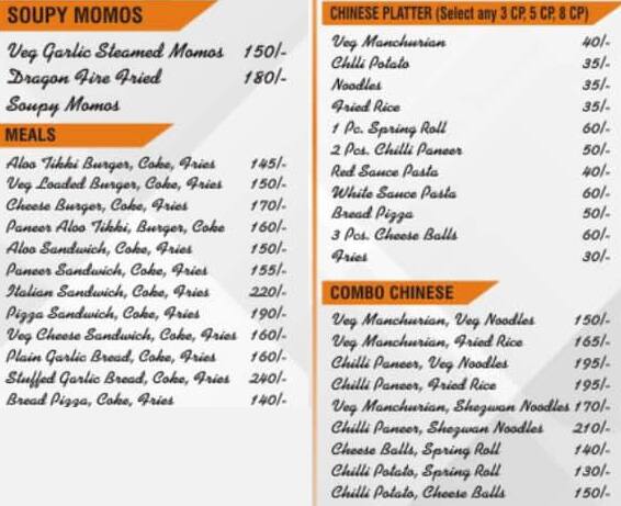 Bhookerz Kitchen & Cafe menu