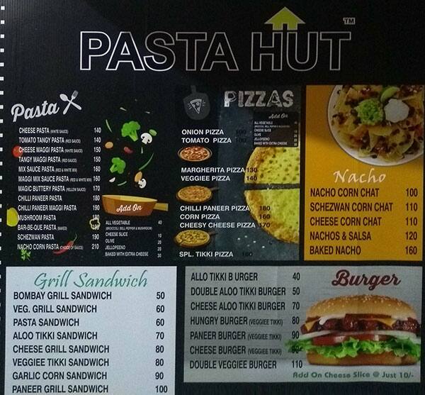 Pasta Hut menu