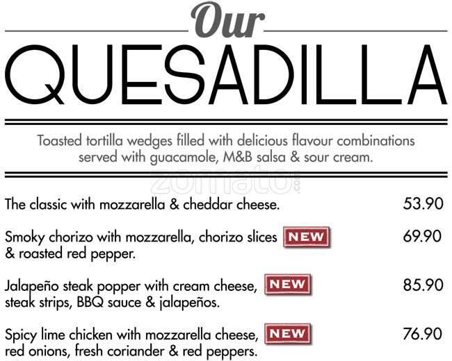 Mugg & Bean menu
