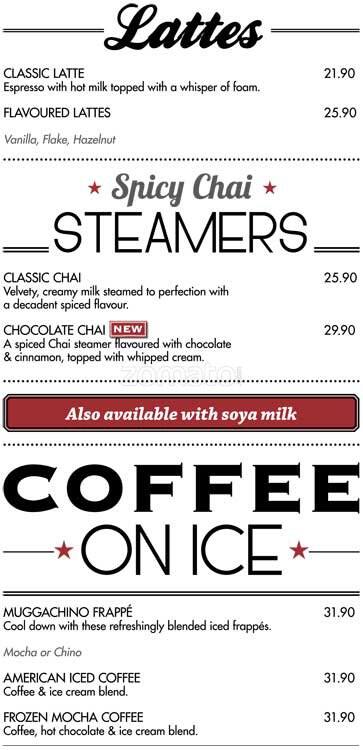 Mugg & Bean menu