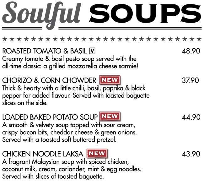 Mugg & Bean menu