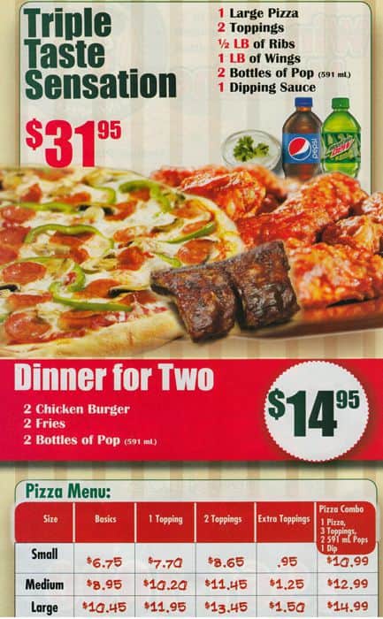 Wing Machine menu