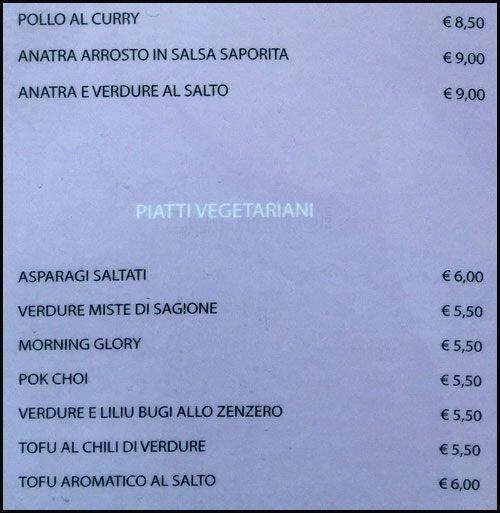 Menu di Blue Ginger 