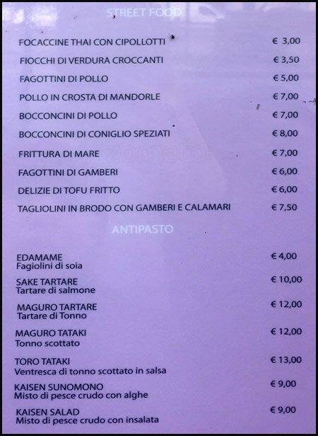 Menu di Blue Ginger 