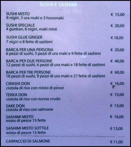 Menu di Blue Ginger 
