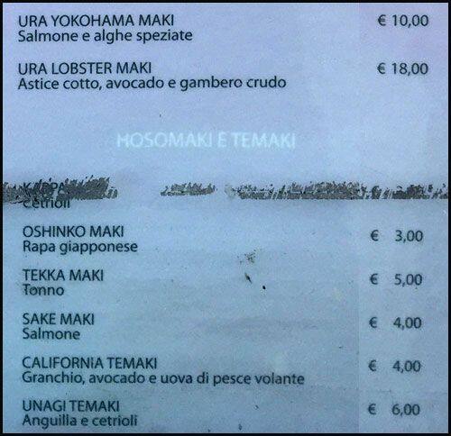 Menu di Blue Ginger 