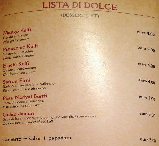 Menu di Garam Masala 