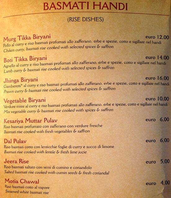 Menu di Garam Masala 