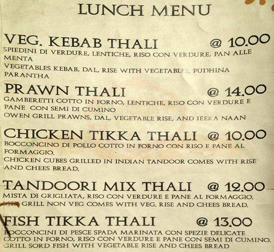 Menu di Garam Masala 