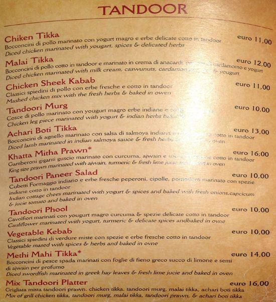 Menu di Garam Masala 