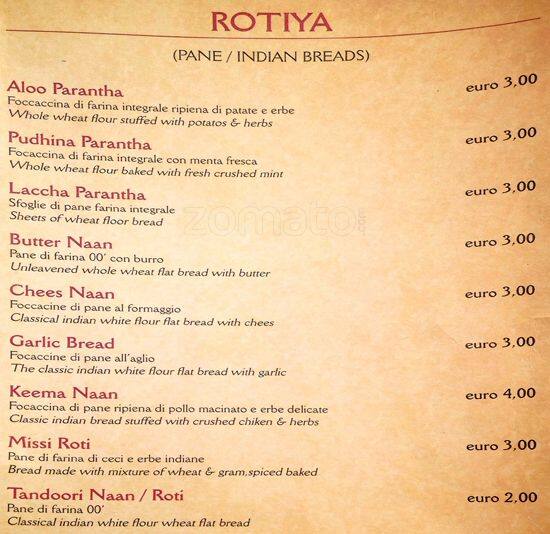Menu di Garam Masala 