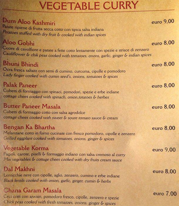 Menu di Garam Masala 
