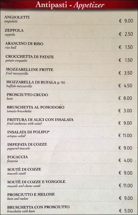 Pizza Forum Menu Menu For Pizza Forum Colosseo Roma