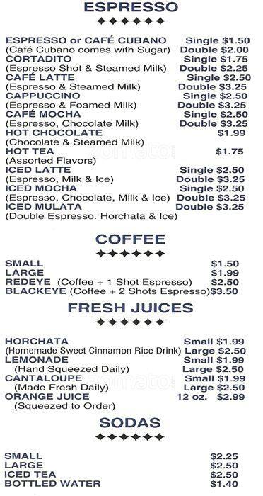 El Rey Taqueria menu