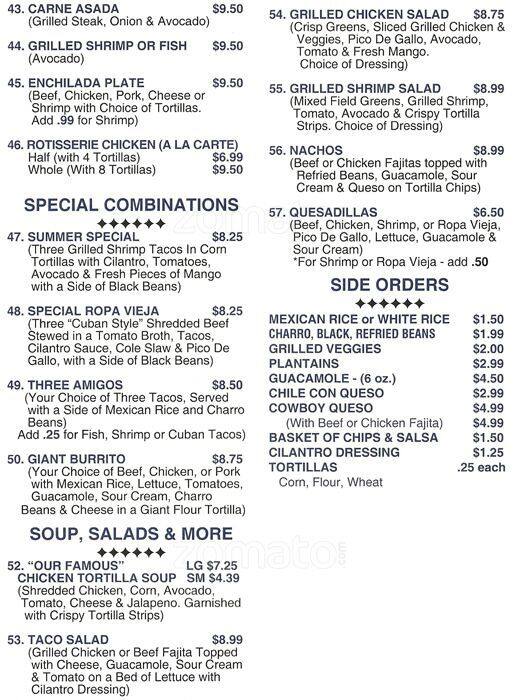 El Rey Taqueria menu