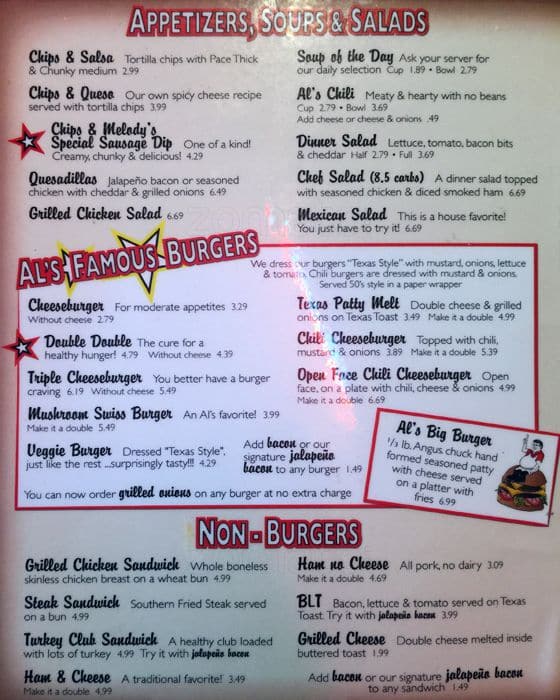 Al's Hamburgers Menu, Menu for Al's Hamburgers, North Arlington ...